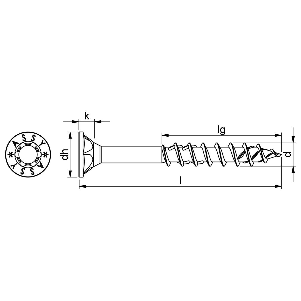 ASSY RW20 (4.5mm), countersunk milling pocket head screws