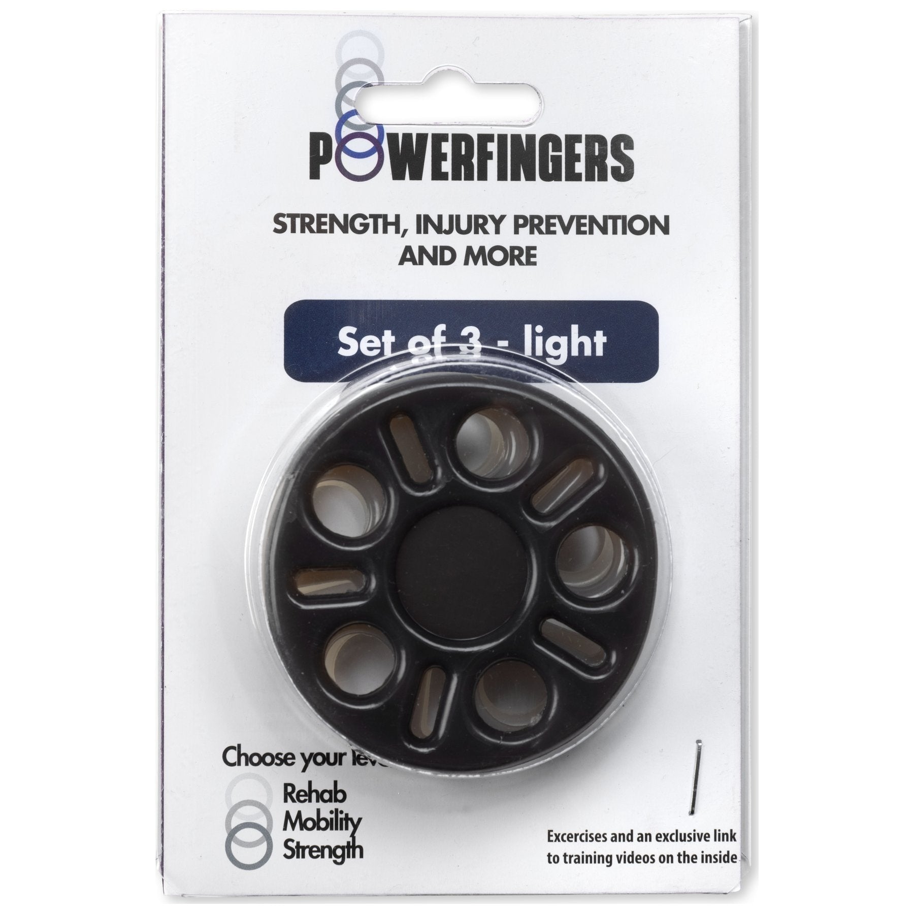 PowerFingers Set of 3 - Light, finger trainers