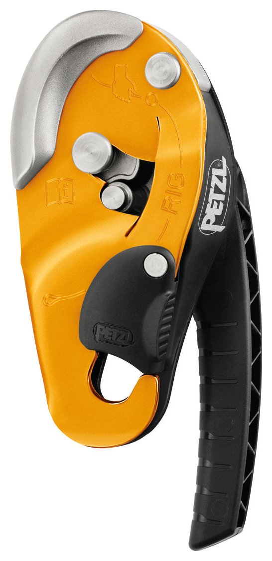 Rig, self-braking descender